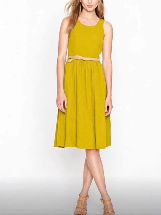 J. Crew Dresses & Skirts - J.Crew Mustard Yellow Heather Chartreuse Hilary Fit & Flare Elegant Dress Sz 4